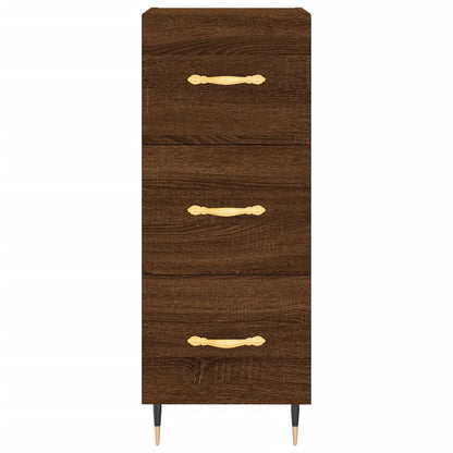 Buffet haut aspect chêne marron 34,5x34x180 cm matériau bois