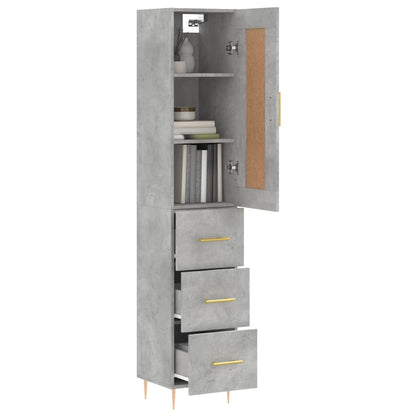 Buffet haut béton gris 34,5x34x180 cm en bois