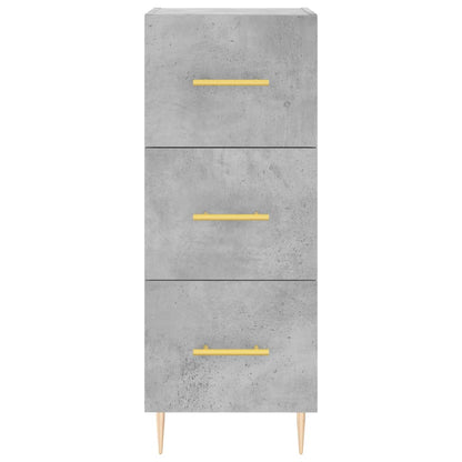 Buffet haut béton gris 34,5x34x180 cm en bois