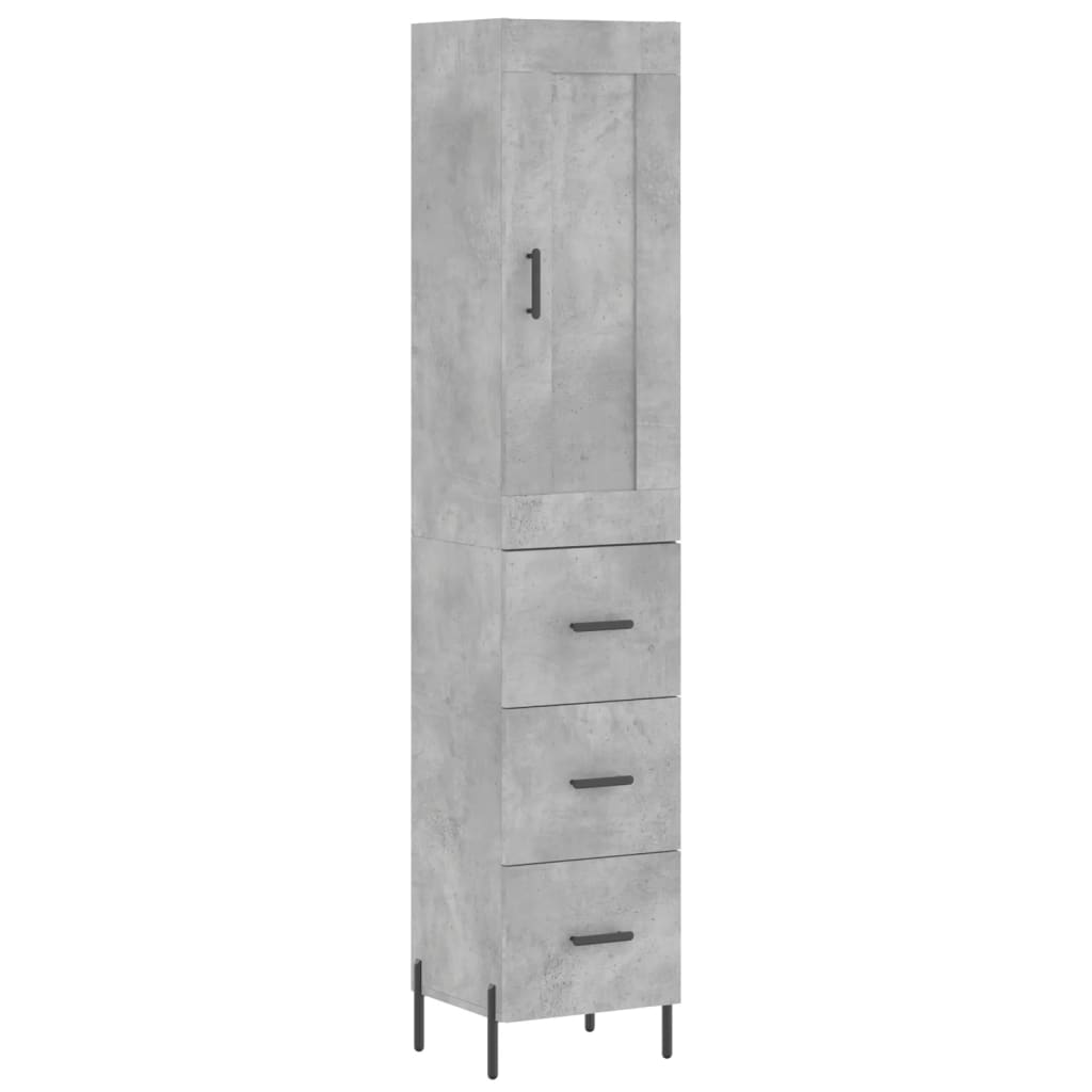 Alacena hormigón gris 34,5x34x180 cm de madera