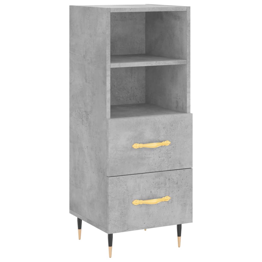 Buffet haut béton gris 34,5x34x180 cm en bois