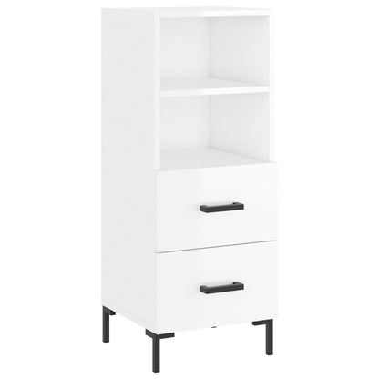 Buffet haut blanc brillant 34,5x34x180 cm en bois