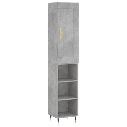 Buffet haut béton gris 34,5x34x180 cm en bois