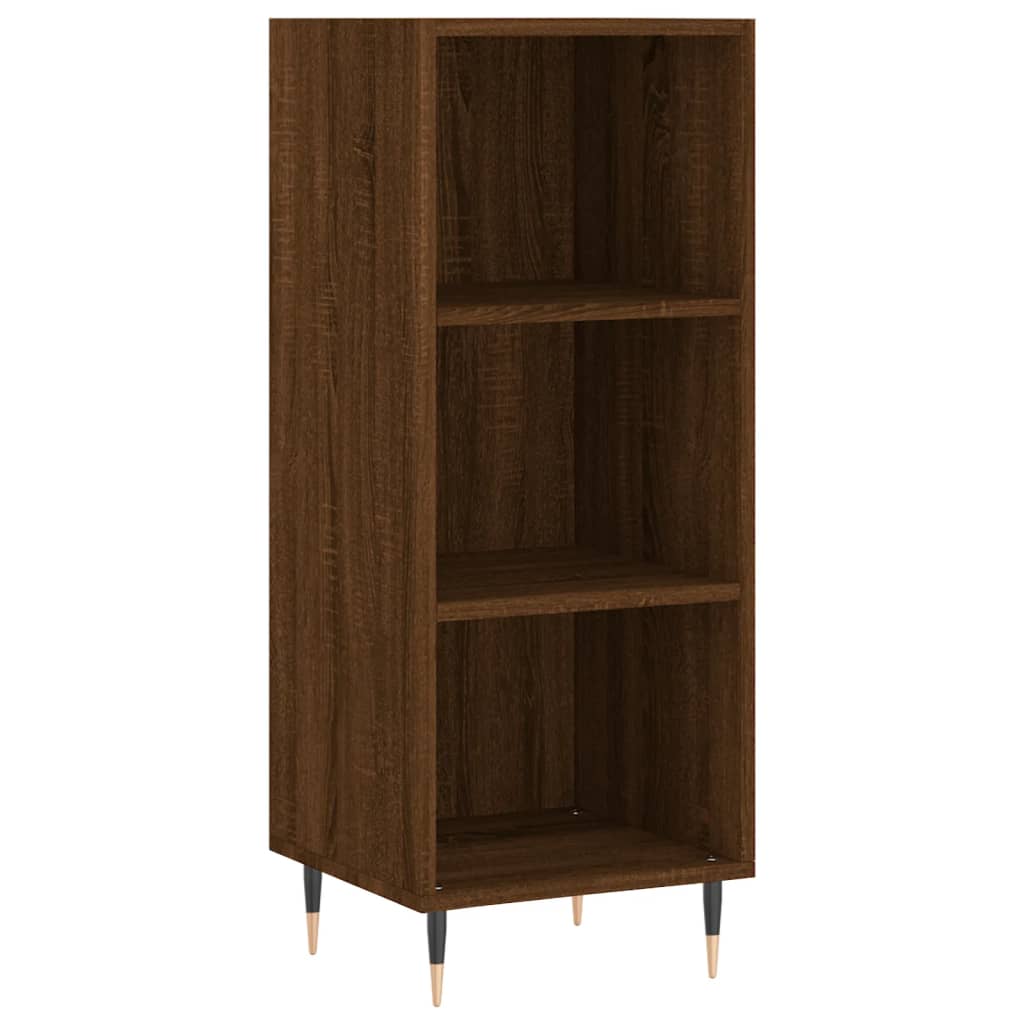 Buffet haut aspect chêne marron 34,5x34x180 cm matériau bois