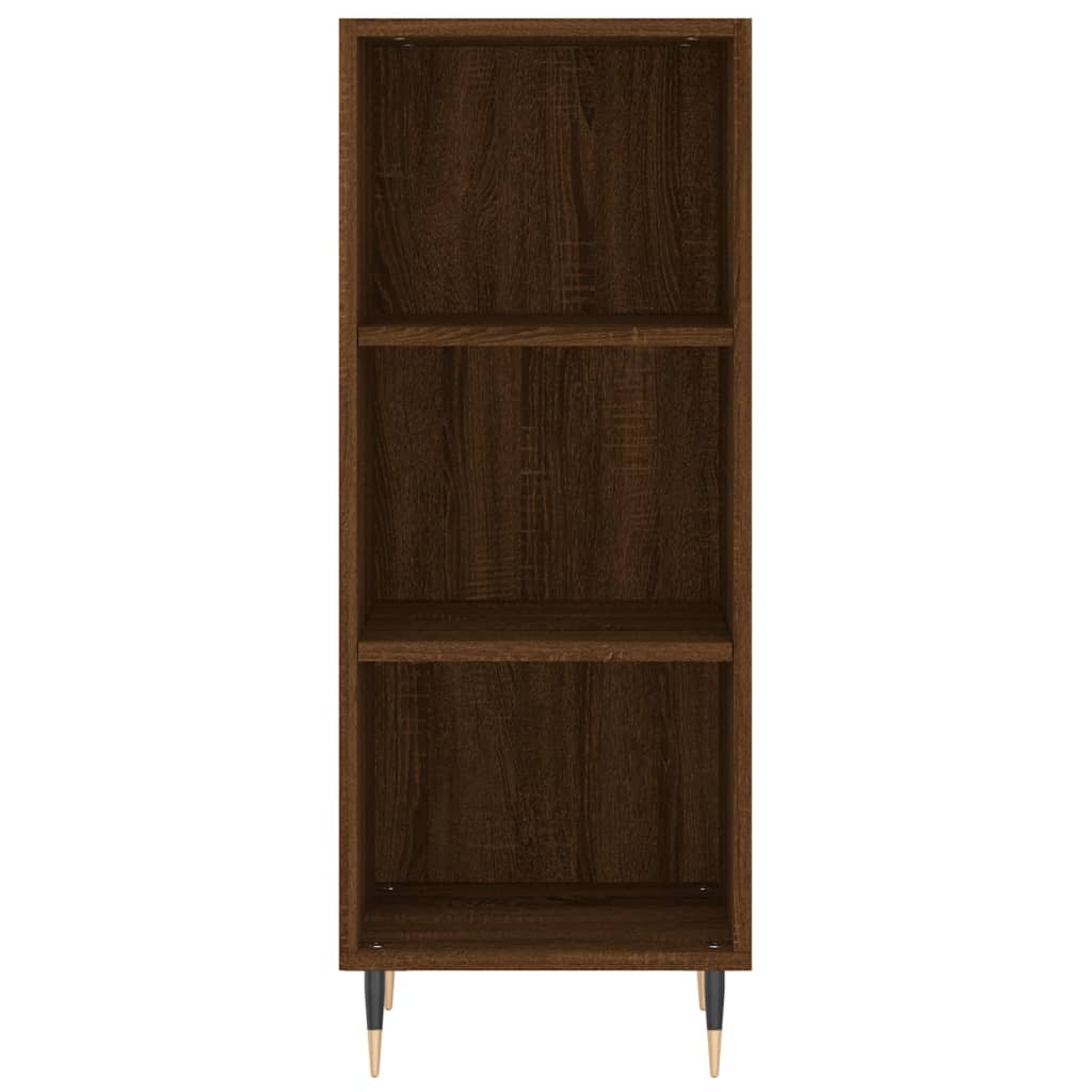 Buffet haut aspect chêne marron 34,5x34x180 cm matériau bois