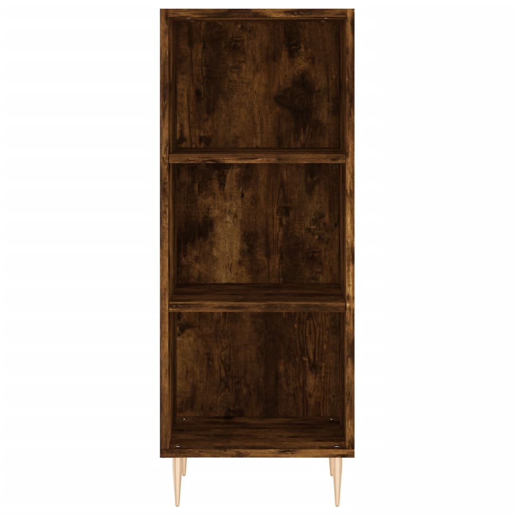 Buffet haut chêne fumé 34,5x34x180 cm matériau bois