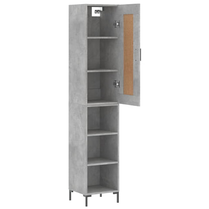 Buffet haut béton gris 34,5x34x180 cm en bois