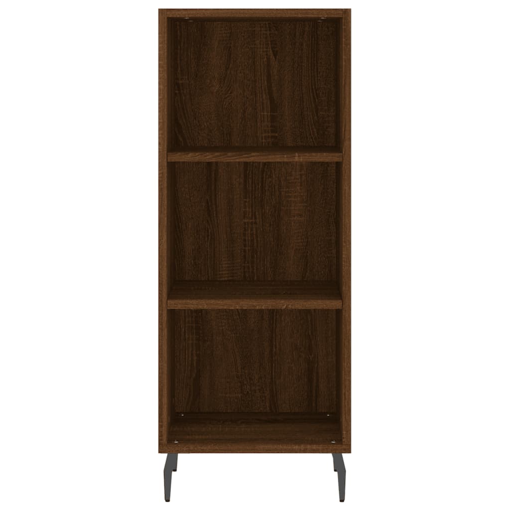 Buffet haut aspect chêne marron 34,5x34x180 cm matériau bois