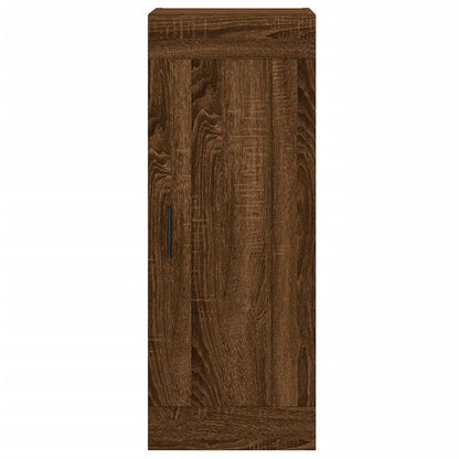 Buffet haut aspect chêne marron 34,5x34x180 cm matériau bois