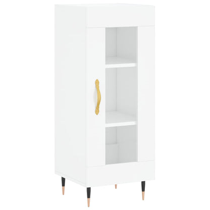 Buffet haut blanc brillant 34,5x34x180 cm en bois