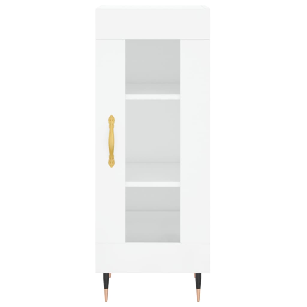 Buffet haut blanc brillant 34,5x34x180 cm en bois