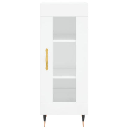 Buffet haut blanc brillant 34,5x34x180 cm en bois