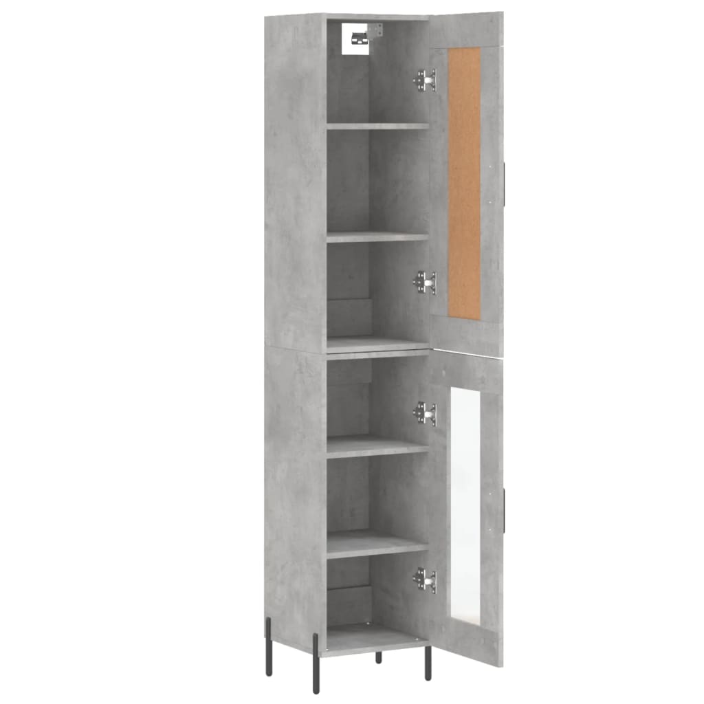 Buffet haut béton gris 34,5x34x180 cm en bois