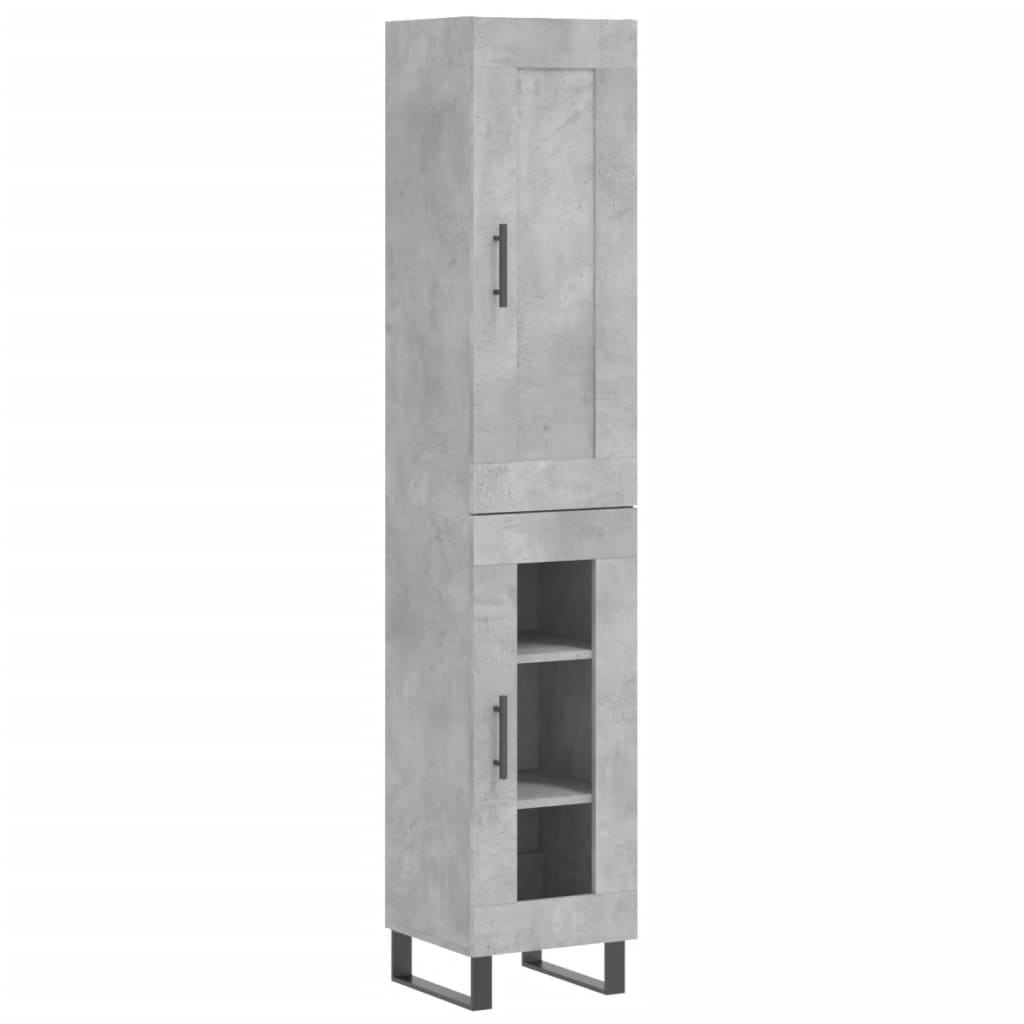 Buffet haut béton gris 34,5x34x180 cm en bois