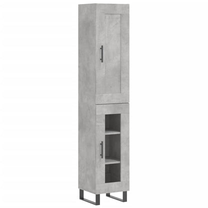 Buffet haut béton gris 34,5x34x180 cm en bois