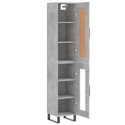 Buffet haut béton gris 34,5x34x180 cm en bois