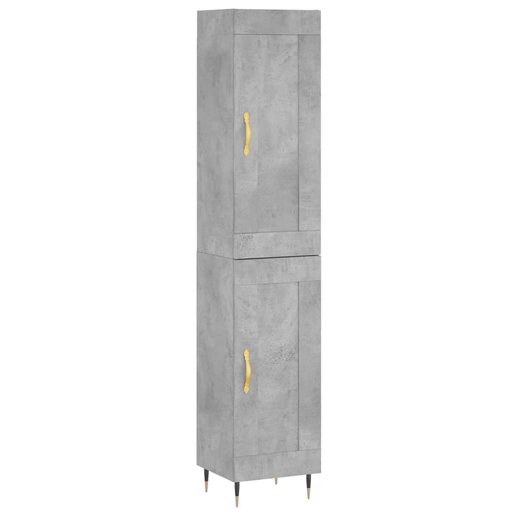 Buffet haut béton gris 34,5x34x180 cm en bois