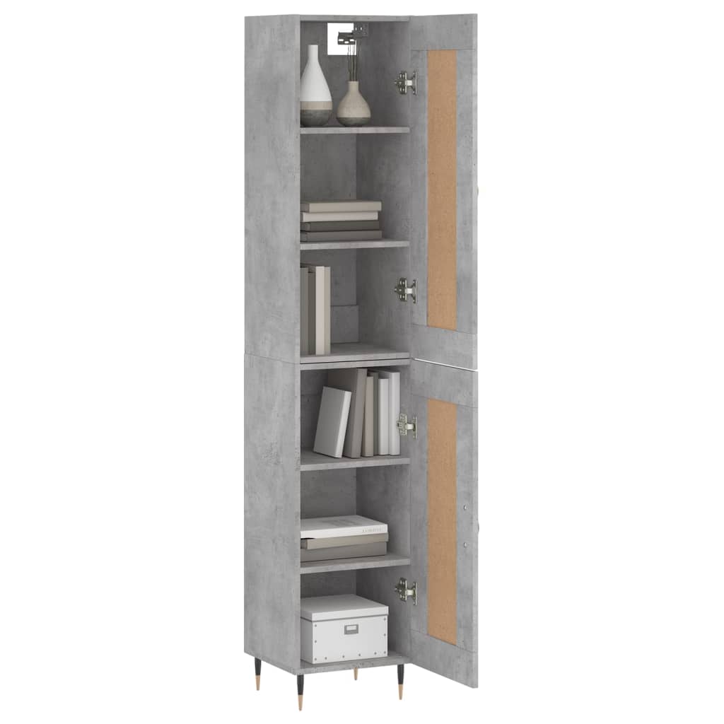 Buffet haut béton gris 34,5x34x180 cm en bois