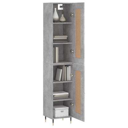 Buffet haut béton gris 34,5x34x180 cm en bois