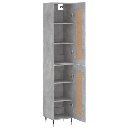 Buffet haut béton gris 34,5x34x180 cm en bois