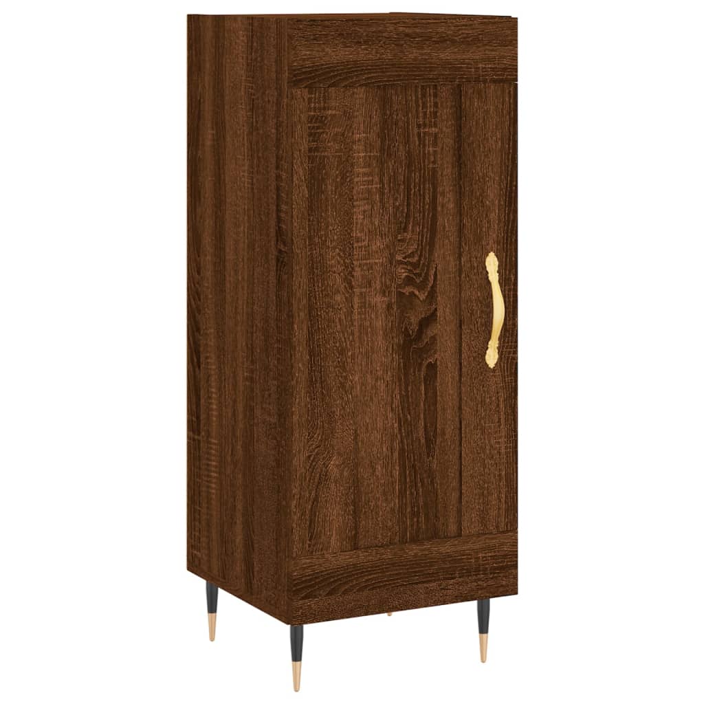 Buffet haut aspect chêne marron 34,5x34x180 cm matériau bois