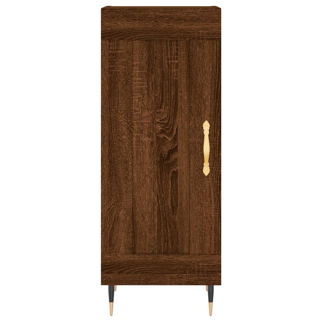 Buffet haut aspect chêne marron 34,5x34x180 cm matériau bois