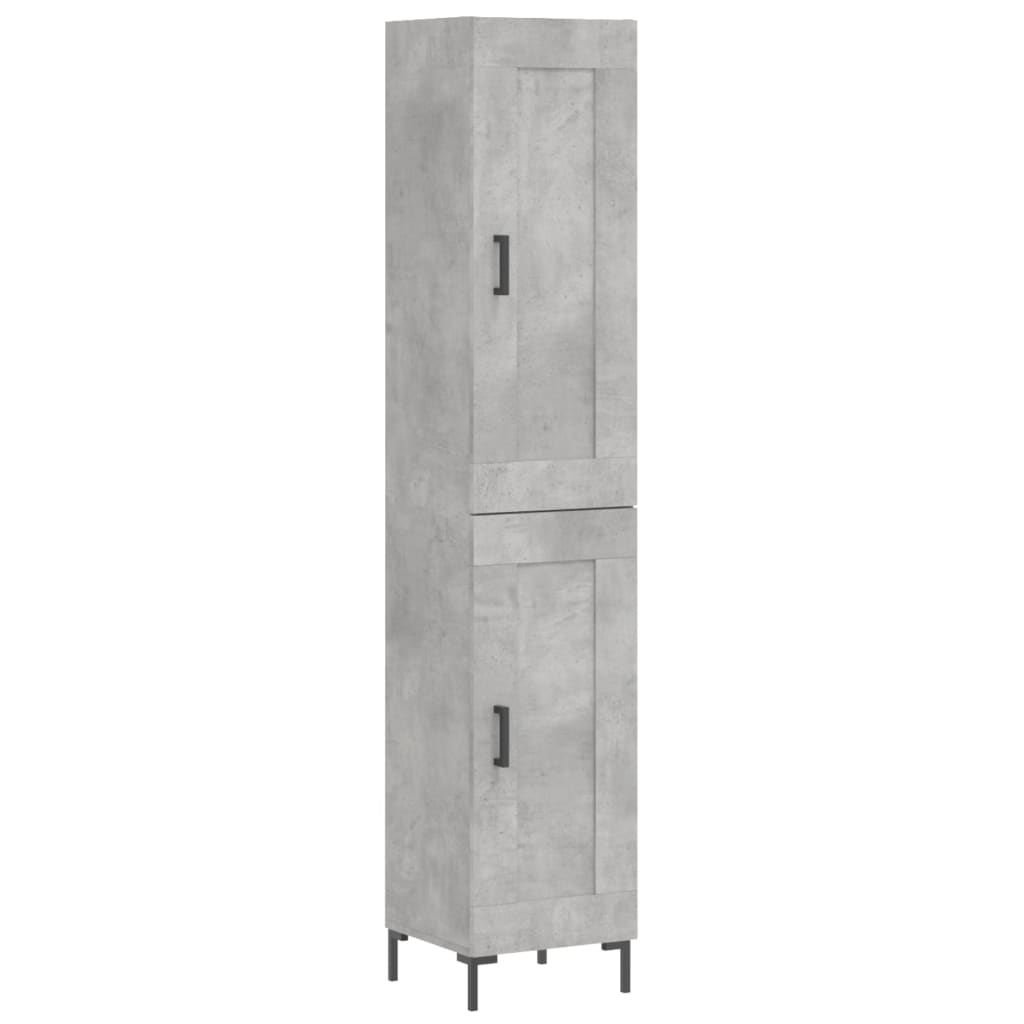 Buffet haut béton gris 34,5x34x180 cm en bois