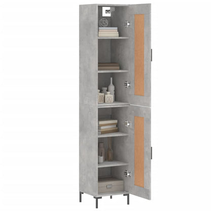 Buffet haut béton gris 34,5x34x180 cm en bois