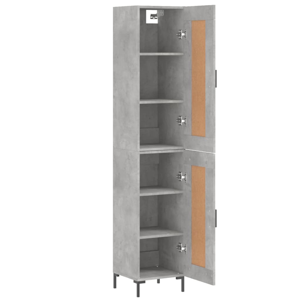 Buffet haut béton gris 34,5x34x180 cm en bois