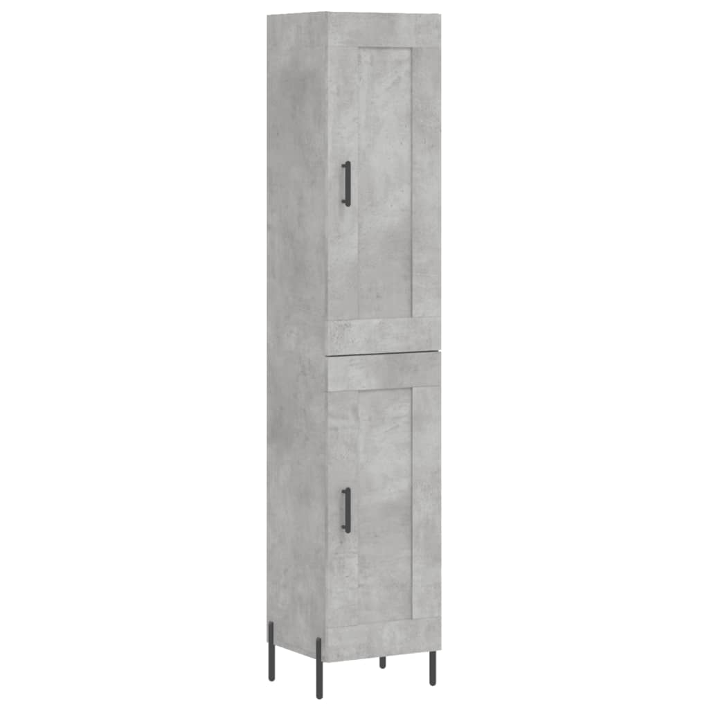 Alacena hormigón gris 34,5x34x180 cm de madera