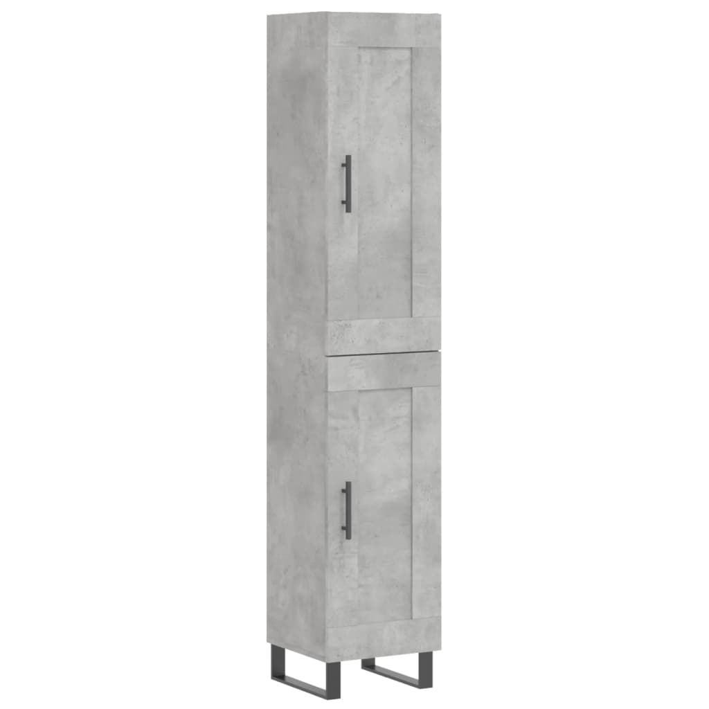 Buffet haut béton gris 34,5x34x180 cm en bois