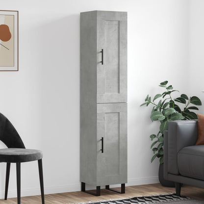 Buffet haut béton gris 34,5x34x180 cm en bois