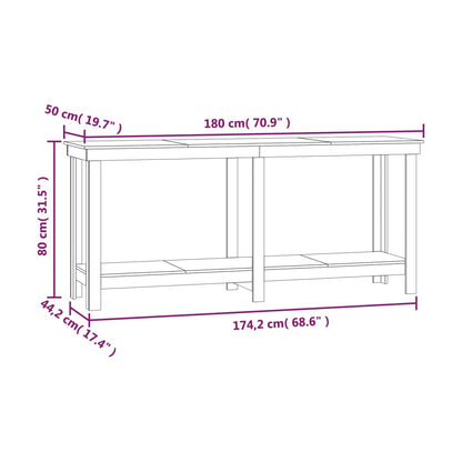 Banco de trabajo blanco 180x50x80 cm madera maciza de pino