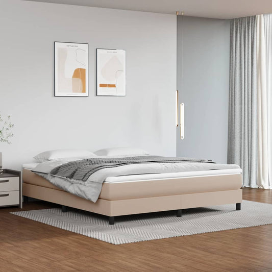 Boxspringbett Matratze Cappuccino-Braun 180x200 cm Kunstleder