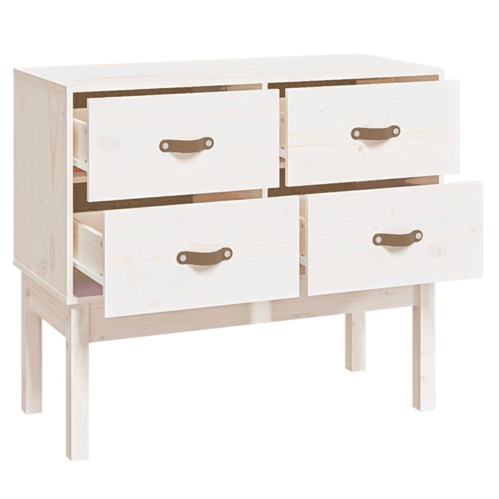 Mueble consola blanco 90x40x78 cm madera maciza de pino