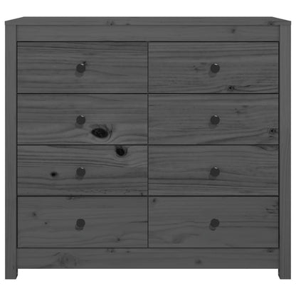 Armoire d'appoint grise 100x40x90 cm en bois de pin massif