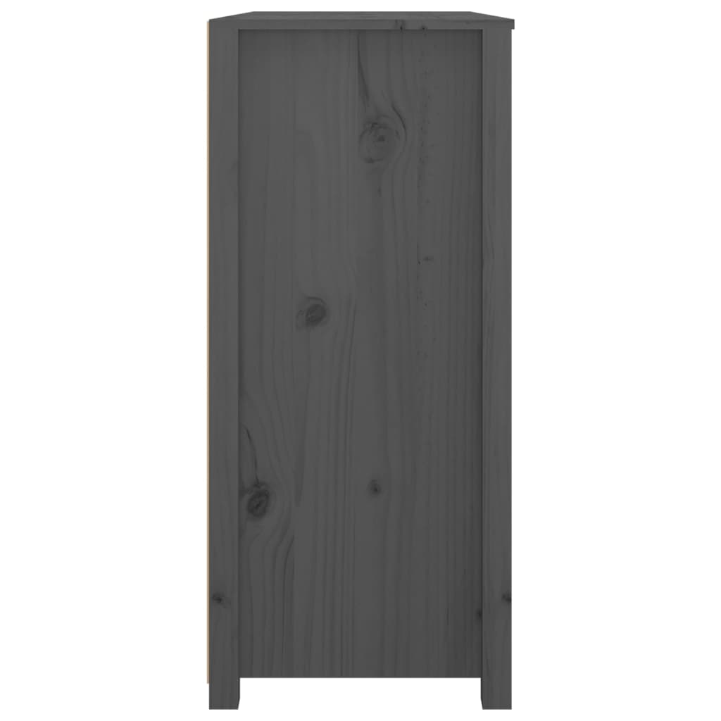 Armoire d'appoint grise 100x40x90 cm en bois de pin massif