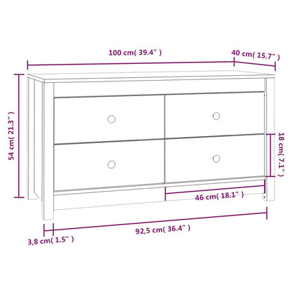 Mueble auxiliar marrón miel 100x40x54 cm madera maciza de pino