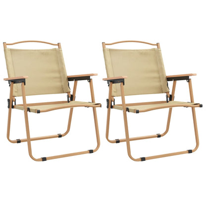 Campingstühle 2 Stk. Beige 54x55x78 cm Oxford-Gewebe