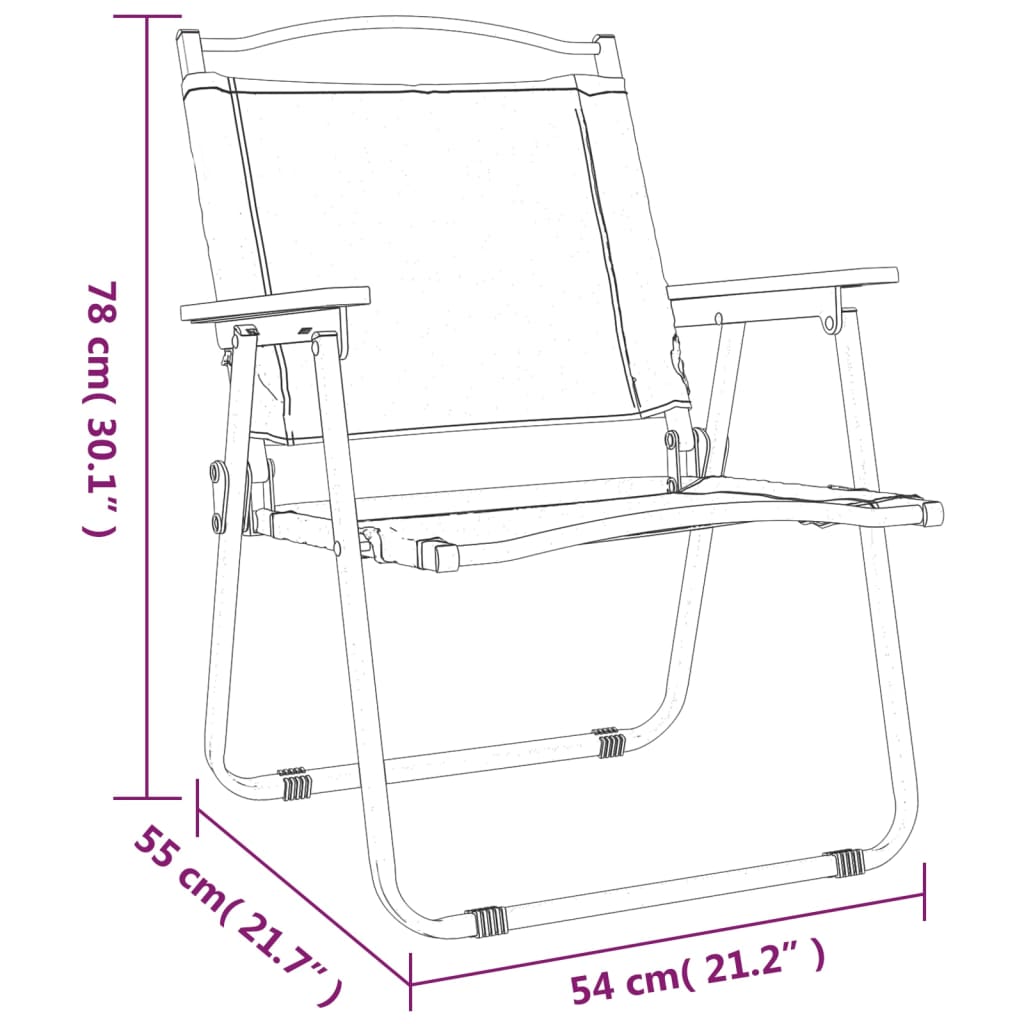 Campingstühle 2 Stk. Beige 54x55x78 cm Oxford-Gewebe