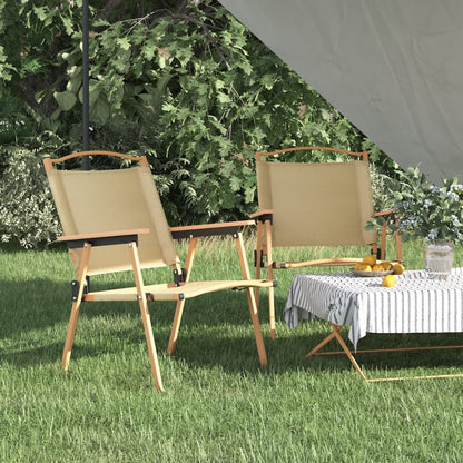 Campingstühle 2 Stk. Beige 54x55x78 cm Oxford-Gewebe