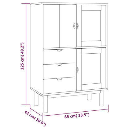 Highboard OTTA 85x43x125 cm Massivholz Kiefer