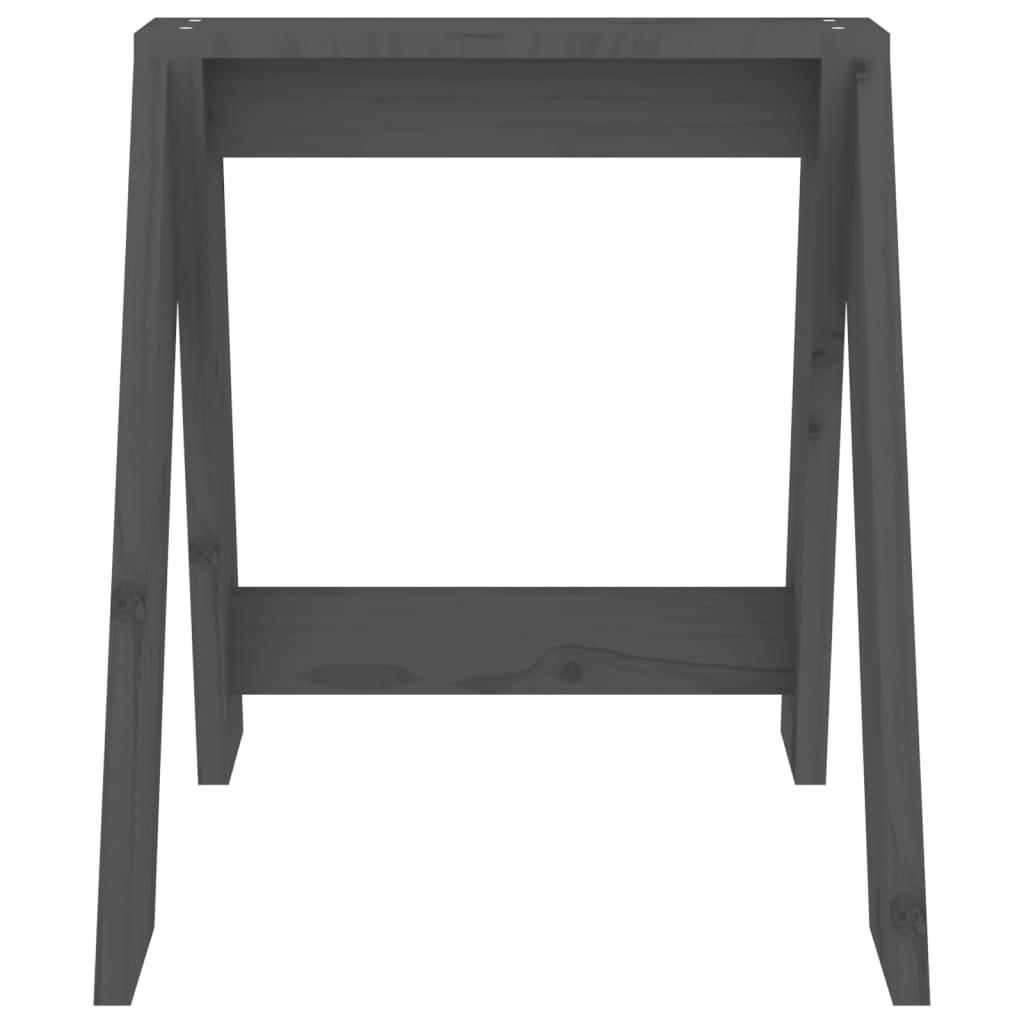 Hocker 2 Stk. Grau 40x40x45 cm Massivholz Kiefer