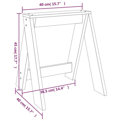 Hocker 2 Stk. Grau 40x40x45 cm Massivholz Kiefer