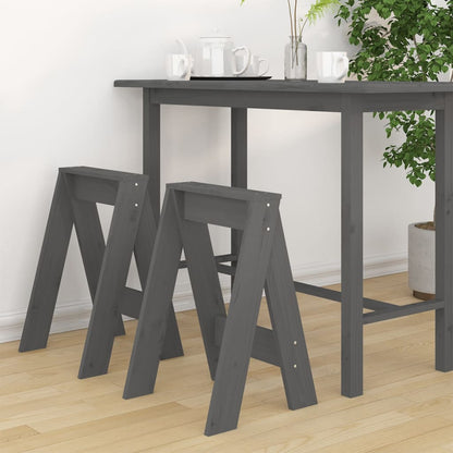 Tabouret 2 pcs Gris 40x40x60 cm bois de pin massif