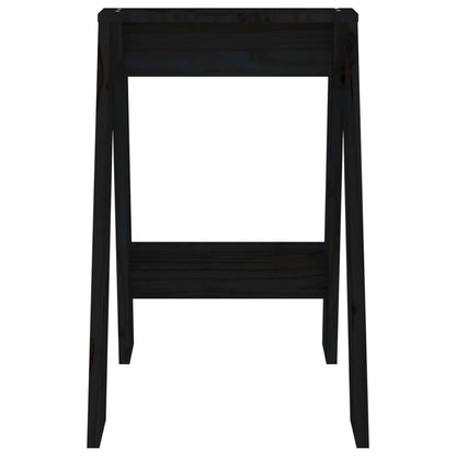 Hocker 2 Stk. Schwarz 40x40x60 cm Massivholz Kiefer