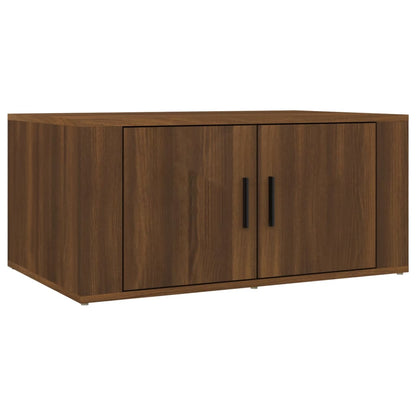 Mesa de centro aspecto roble marrón 80x50x36 cm de madera