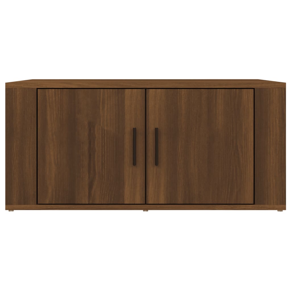 Mesa de centro aspecto roble marrón 80x50x36 cm de madera