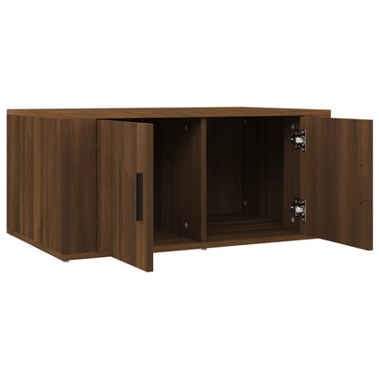 Mesa de centro aspecto roble marrón 80x50x36 cm de madera