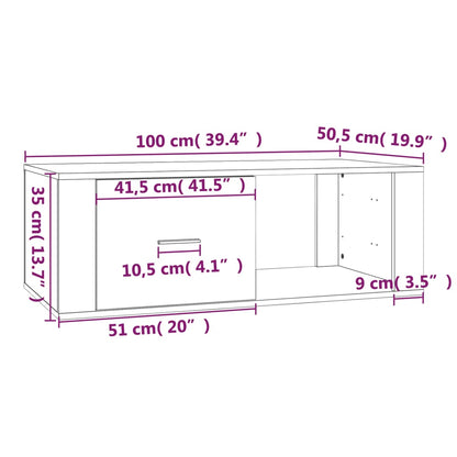 Couchtisch Räuchereiche 100x50,5x35 cm Holzwerkstoff